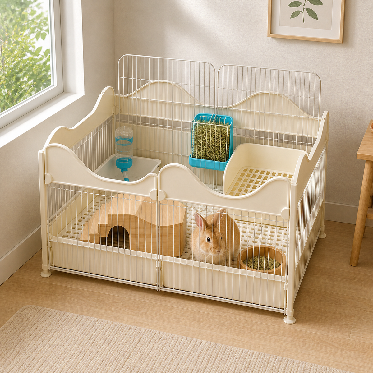 Cage Lapin Plastique Facile Nettoyage